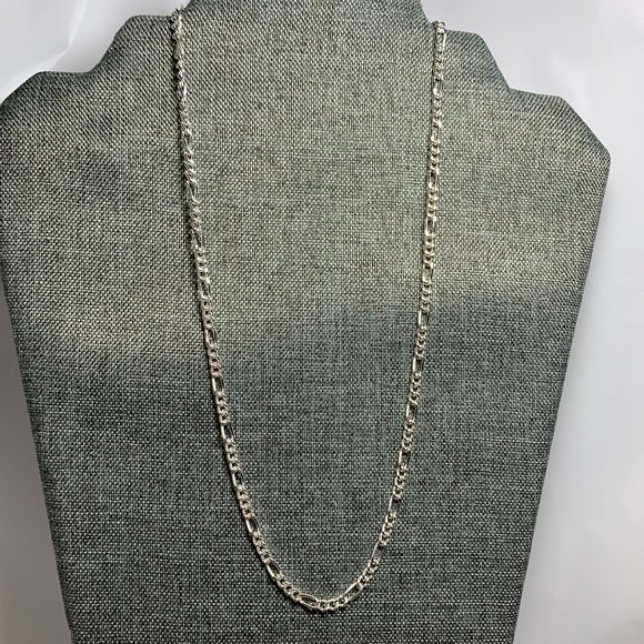 20" Stainless 3mm Figaro Rope Link Chain. (458) - Picture 1 of 3